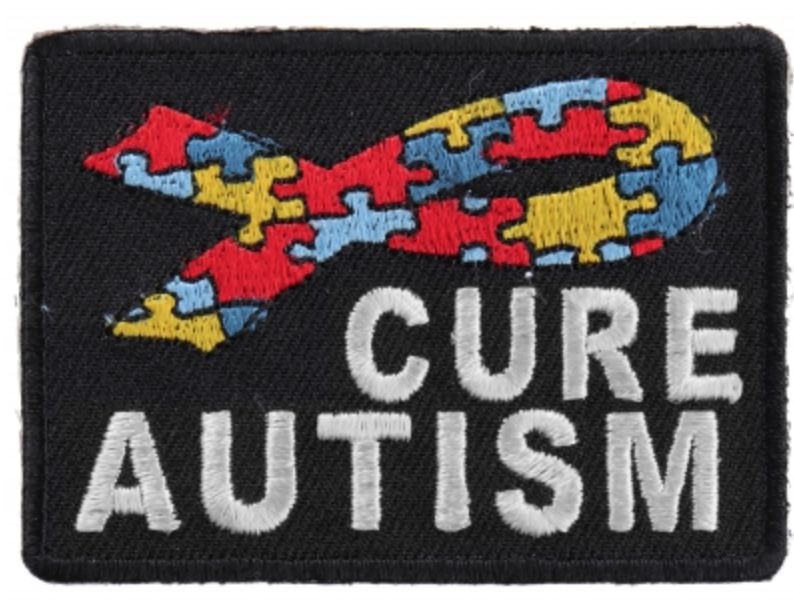 Ribbon Cure Autism Puzzle Pieces Patch